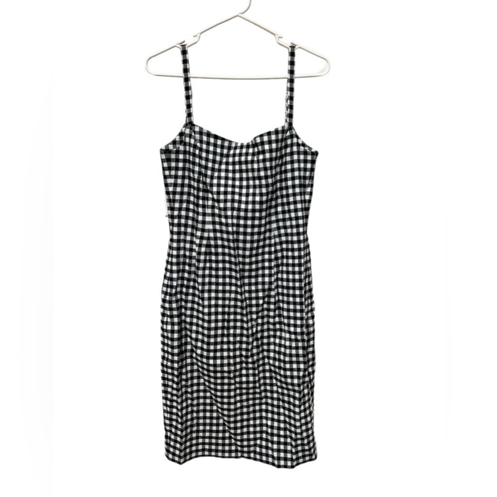 J Crew black gingham dress size 6 NWT